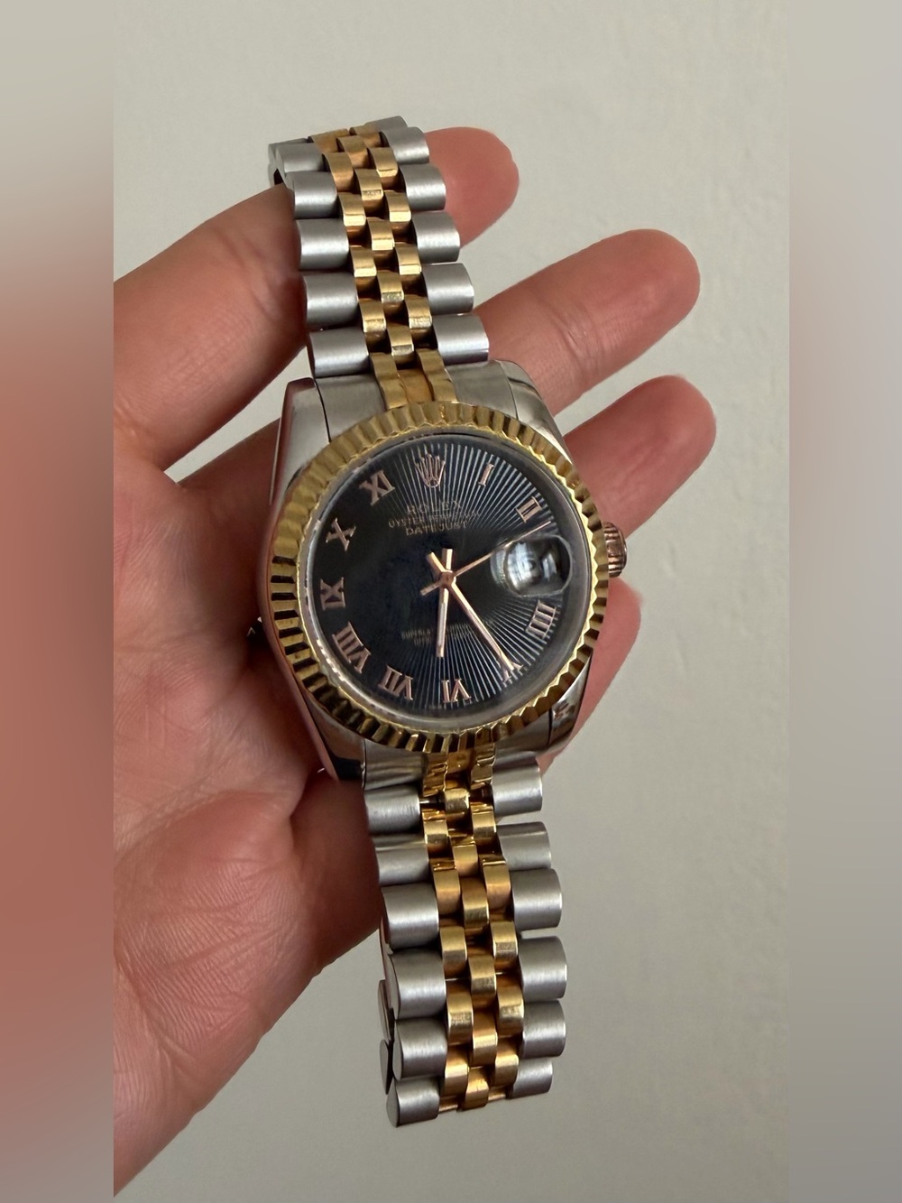 41mm Two-Tone Datejust Style Watch - Black Dial, Gold & Silver